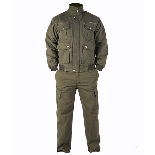 Утепленный удерживающий тепло камуфляжный хлопковый эластичный комплект для работы, рабочая одежда