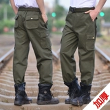 Хлопковые износостойкие осенние штаны, оверсайз, защита от ожогов, увеличенная толщина, свободный прямой крой