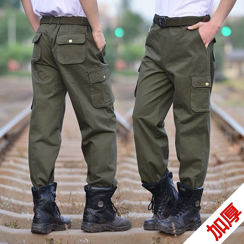 Хлопковые износостойкие осенние штаны, оверсайз, защита от ожогов, увеличенная толщина, свободный прямой крой