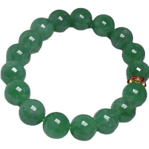 Натуральный нефрит, реплика, солнечно-зеленое украшение-шарик, мужской браслет из бусин, цепочка, имитация льда