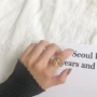 Châu Âu và Mỹ phong cách tối giản mặt trừu tượng nhẫn nữ khí chất Hàn Quốc phóng đại retro nhẫn chỉ số nhẫn ngón tay mở nhẫn 398 nhẫn nam đẹp