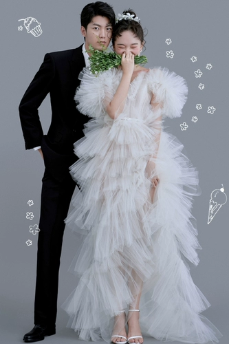 Реквизит для фотографии для влюбленных, свежее кружевное свадебное платье, коллекция 2023, простой и элегантный дизайн