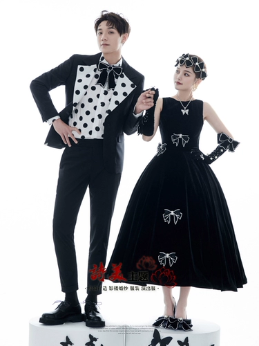 Свадебное платье, черный ретро наряд маленькой принцессы для влюбленных, 2023, юбка-пачка