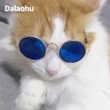 Металлические круглые солнцезащитные очки, трендовое украшение, домашний питомец, кот