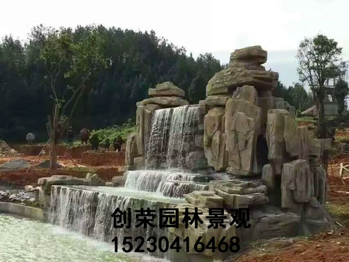 Большой цементный цементный пластиковый каменный каменная камня Waterfall Grc Пластиковый камень каменная каменная каменная каменная рока бетон Пластиковый склон Защита