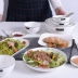 Bộ bàn ăn Bộ đồ ăn kiểu Bắc Âu bát sứ nhiều người 10 người ăn nhà dao kéo đặt bát đĩa nhà - Đồ ăn tối