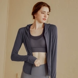 Спортивная куртка с капюшоном с молнией, приталенная одежда для йоги, лонгслив для тренировок для спортзала, для бега