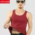 Áo vest nam mùa hè 100% cotton trung niên thoáng khí không tay co giãn cơ sở áo vest cotton áo bra Áo vest