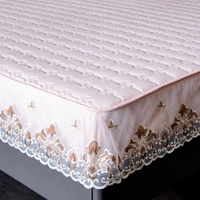 Cotton kháng khuẩn giường một mảnh đệm bông Simmons bảo vệ bìa ren bông giường bìa mỏng màu nâu đệm bìa Mua ga phủ giường