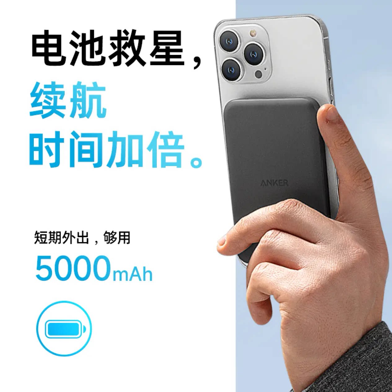Magnetic 5000mAh беспроводное зарядное устройство Anker Ank