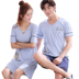 Nam cực vài đồ ngủ mùa hè cotton nightdress ngắn tay phù hợp với nam nữ XL quần áo nhà hai mảnh đồ bộ cát hàn Cặp đôi