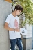 Trung Quốc phong cách mệnh vài vòng cổ ngắn tay áo đơn giản in t- shirt thiết kế sáng tạo lỏng hoang dã quốc gia thủy triều từ bi