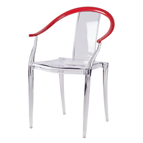 Новый китайский стиль прозрачный обеденный стул Akeli Gaster Creative Simple Modern Handrail Стул Mingqing Style Пластиковый стул