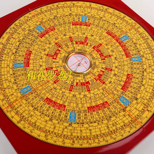 Подлинный джи футуанг Compass 6 -INCH Pure Copper Fengshui Tray Three -In -Three -In -Comprehsy Panlot Комплексный коэффициент Руководство