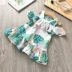 Cô gái ăn mặc 2018 mùa hè mới nhỏ trẻ em Hàn Quốc phiên bản của váy vest bé vòng cổ phần mỏng ra khỏi vai váy thủy triều