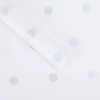 Белый+серебро (точка -медовая сахарная бумага) 20 фото/сумка