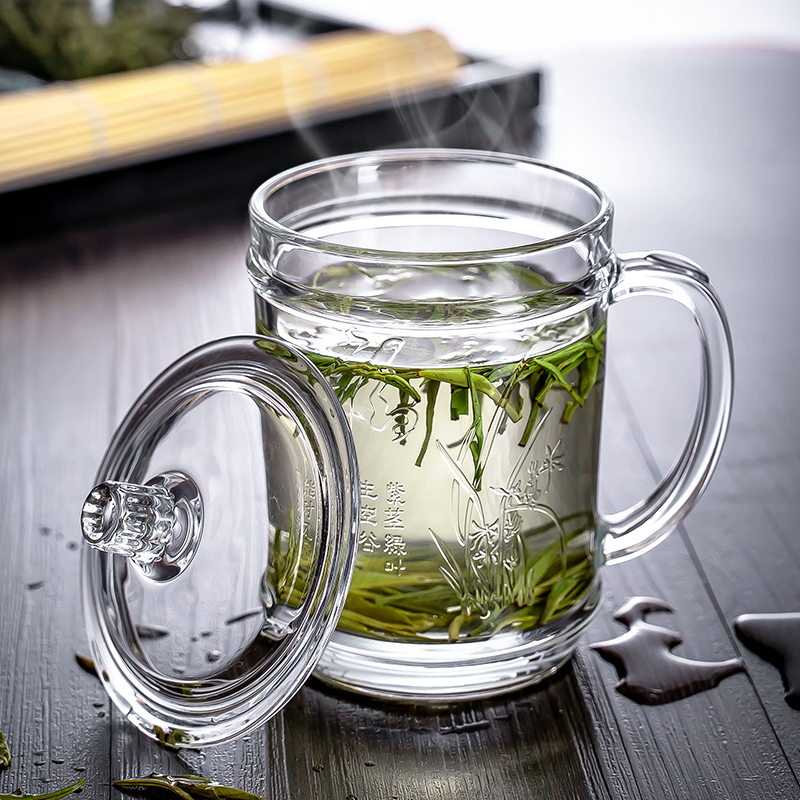 高颜值【带把手玻璃泡茶杯】