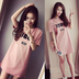 Nightdress nữ mùa hè nightdress Hàn Quốc dễ thương cô gái tươi lỏng kích thước lớn có thể được đeo bên ngoài ngắn tay áo dài phần dịch vụ nhà Bên ngoài ăn mặc