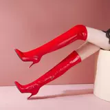 Высокие сапоги, сексуальные высокие ботинки с заостренным носом, популярно в интернете