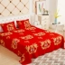 Khăn bông, lớn màu đỏ một mảnh giường 1.8m2 đáng yêu cặp vợ chồng dày bông chải bán vải twill - Khăn trải giường bộ ga giường cao cấp Khăn trải giường