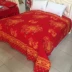 Khăn bông, lớn màu đỏ một mảnh giường 1.8m2 đáng yêu cặp vợ chồng dày bông chải bán vải twill - Khăn trải giường bộ ga giường cao cấp Khăn trải giường