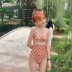 Áo tắm mới một mảnh màu đỏ mới nữ nhỏ nhắn kích thước ngực nhỏ được che kín bụng mỏng manh bảo thủ mùa xuân nóng bỏng áo tắm nữ - Bộ đồ bơi One Piece