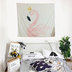 Cô gái ins treo vải Bắc Âu gió màu xanh lá cây flamingo phòng nền vải giường tường tấm thảm phòng khách diy home Tapestry