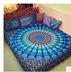 Ấn độ Peacock Xanh Mandala Tấm Thảm Chống Xám Tường Chăn Bohemian Art Cho Thuê Trang Trí Vải Khăn Trải Bàn Rèm Cửa Tapestry