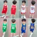 Trẻ em đồng phục bóng rổ phù hợp với mùa hè cậu bé thể thao jersey trường tiểu học cậu bé Curry mùa hè mẫu giáo trang phục 	lưới và bóng rổ Bóng rổ