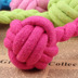 New Candy Color Pet Cotton Rope Dệt Dumbbell Ball Dog Toy Molar Cắn Mèo Đồ chơi Đồ chơi - Mèo / Chó Đồ chơi đồ chơi chó gặm xương Mèo / Chó Đồ chơi