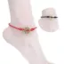 Gió quốc gia dệt tay sợi dây màu đỏ vòng chân nữ chuyển tiền đồng phụ kiện chân chain retro đơn giản thời trang dây màu đen