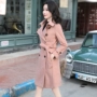2018 phiên bản Hàn Quốc của áo khoác len mùa thu đông mới Slim mỏng thời trang giản dị áo ngực đôi xương cá - Áo Hàn Quốc áo dạ nữ cao cấp