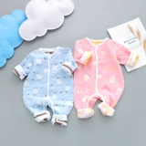 Детская демисезонная осенняя хлопковая марлевая одежда, пижама для новорожденных, детское боди, 0-2 лет