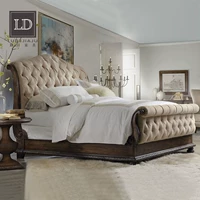 Giường ngủ gỗ Mỹ cao cấp 1,8 m giường đôi nước Pháp retro gỗ sồi già gỗ rắn nội thất cao cấp - Giường giường ngủ đơn giản