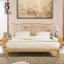 Mingtang gỗ rắn giường đôi phòng ngủ màu đồng bằng sơn-miễn phí Zen giường giường phụ tủ nội thất phòng ngủ