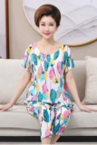 Летняя пижама для пожилых людей, комплект для матери, для среднего возраста, короткий рукав