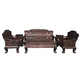 Gỗ hồng mộc Lào chạm khắc sofa Trung Quốc Sian gỗ hồng mộc Ming và Qing triều đại phòng khách cổ điển kết hợp đồ nội thất gỗ gụ - Bộ đồ nội thất Bộ đồ nội thất