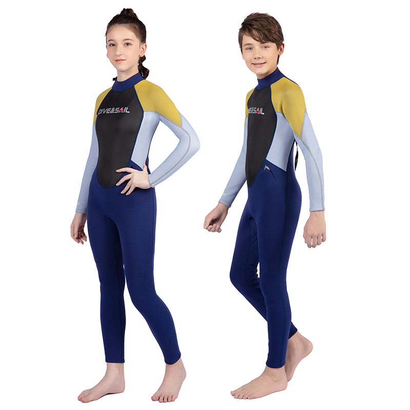Children's Warm Swimsuit Juvenile Diving Suit Long-sleeved Thermal Insulation One-piece Wet Clothes Thickened Winter Swimsuit for Middle and Big Children