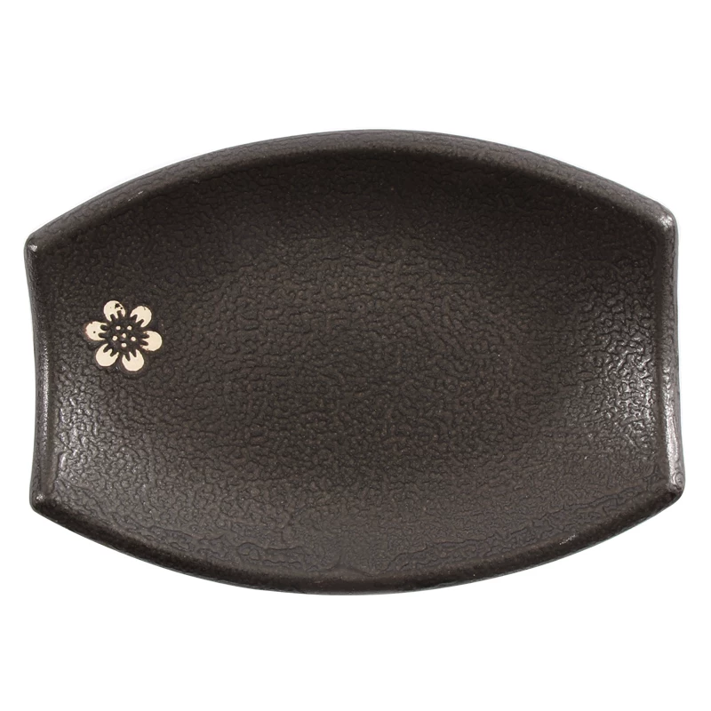 Dinner plate, antique black tableware, ceramic dustpan