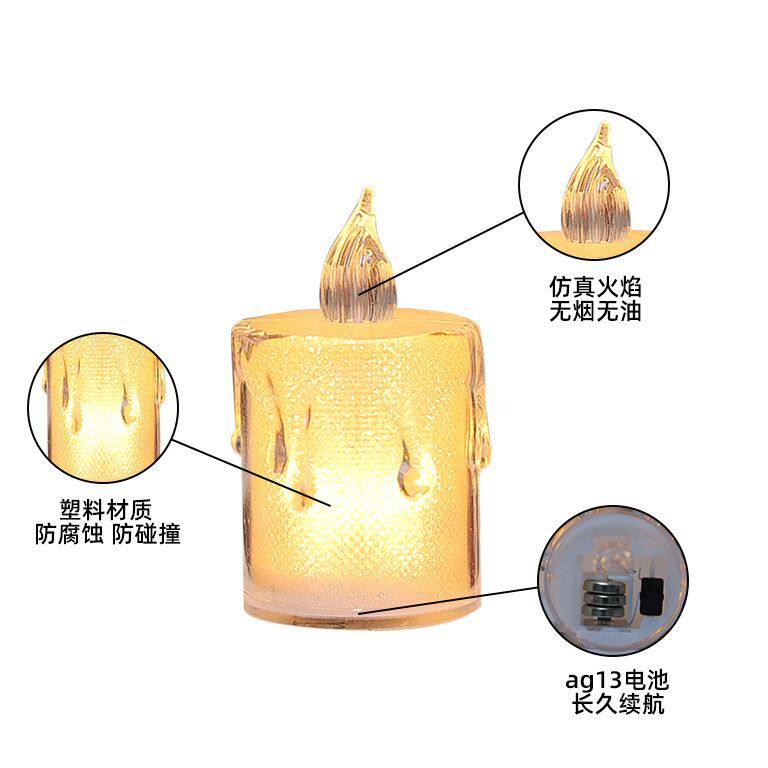 LED electronic candle lamp with built-in button battery, camping, picnic, party, proposal, birthday party decoration light details Picture
