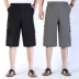 New trung niên mùa hè quần short nam cắt quần lỏng thể thao giản dị trung niên nam bãi biển quần eo quần jean ngố nam cao cấp 3/4 Jeans