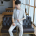 Playboy phù hợp với phù hợp với nam mùa hè bảy điểm tay áo nhỏ phù hợp với mỏng hai mảnh thanh niên Hàn Quốc phiên bản của chiếc áo khoác mỏng Suit phù hợp