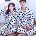 Cặp vợ chồng đồ ngủ nam và nữ mùa thu và mùa đông dễ thương bò da báo flannel quần hai mảnh dịch vụ nhà san hô lông cừu áo thể thao nữ Cặp đôi