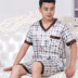 Grandpa nam mùa hè đồ ngủ lụa lụa tay ngắn mỏng tay ngắn tay quay lụa trung niên cha cha - Pyjama đồ pijama Pyjama