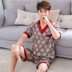 Grandpa nam mùa hè đồ ngủ lụa lụa tay ngắn mỏng tay ngắn tay quay lụa trung niên cha cha - Pyjama đồ pijama Pyjama