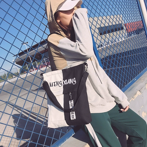 Сумка на одно плечо, шоппер, брендовый ремешок для сумки, универсальный тканевый мешок, 2020, в корейском стиле