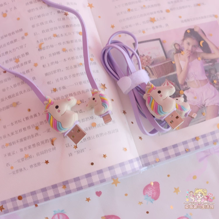 Apple, mobile phone, charging cable, Korean style, unicorn, Android