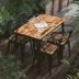 bàn ăn gỗ nguyên khối Tùy chỉnh 
            kiểu Mỹ sắt rèn giải trí ngoài trời sân vườn quán cà phê quán trà sữa ban công ngoài trời kết hợp bàn ăn gỗ chống ăn mòn bàn gỗ cao su Bàn / Bàn
