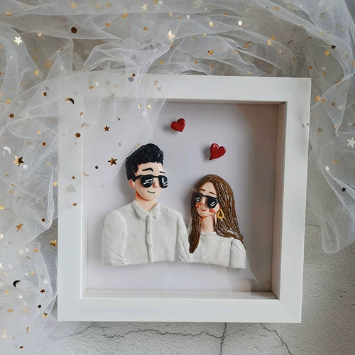 Глина, кукла, трехмерная фотография, фоторамка для влюбленных, делается под заказ, свадебный подарок, «сделай сам»