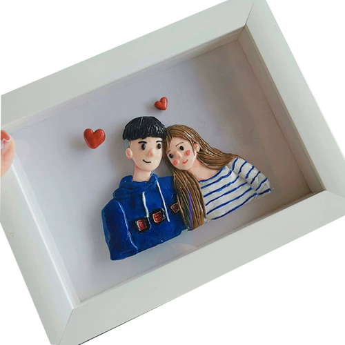 Глина, кукла, трехмерная фотография, фоторамка для влюбленных, делается под заказ, свадебный подарок, «сделай сам»